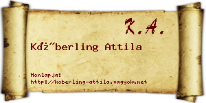 Köberling Attila névjegykártya